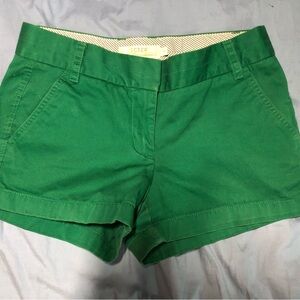 J. Crew Bright Green mid Waist Chino Shorts